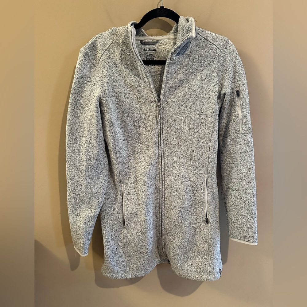 Ll bean sweater fleece jacket grey
